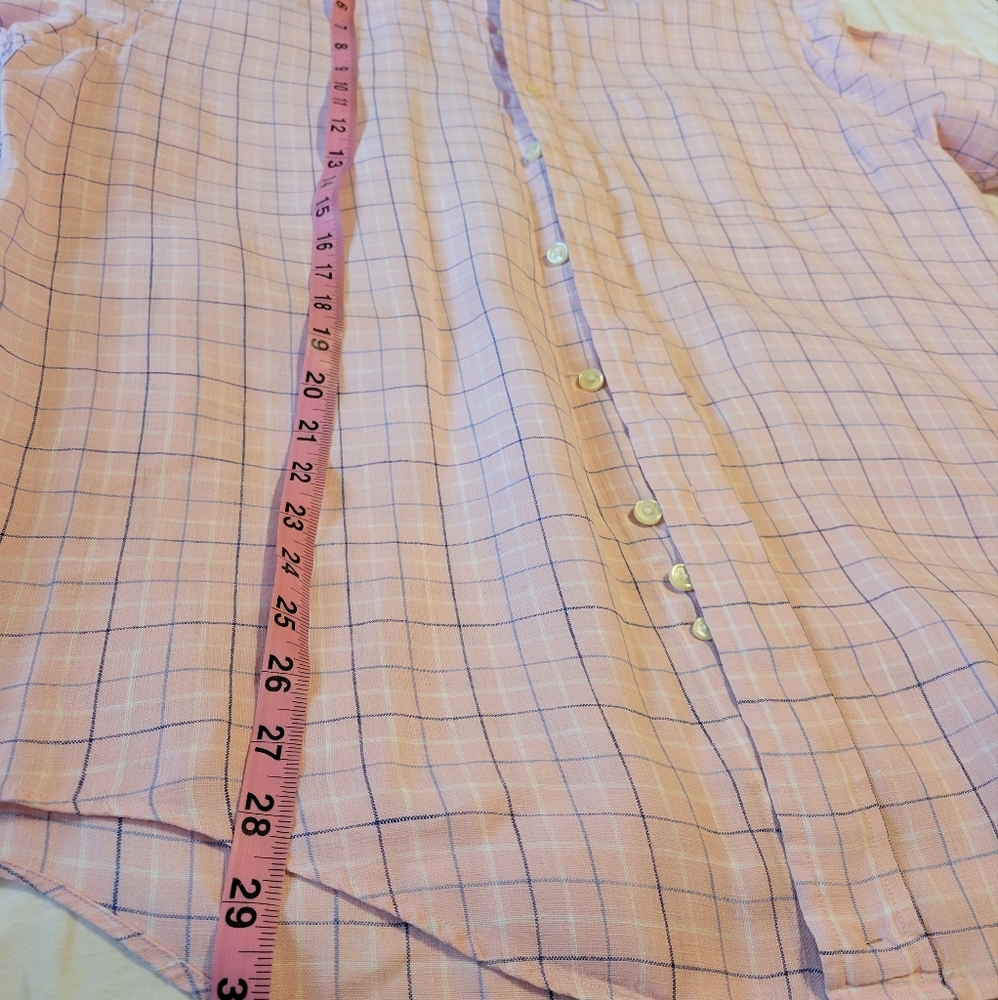 Brook Brothers men's pink & blue short-sleeved button-up shirt size medium - Picture 6 of 14